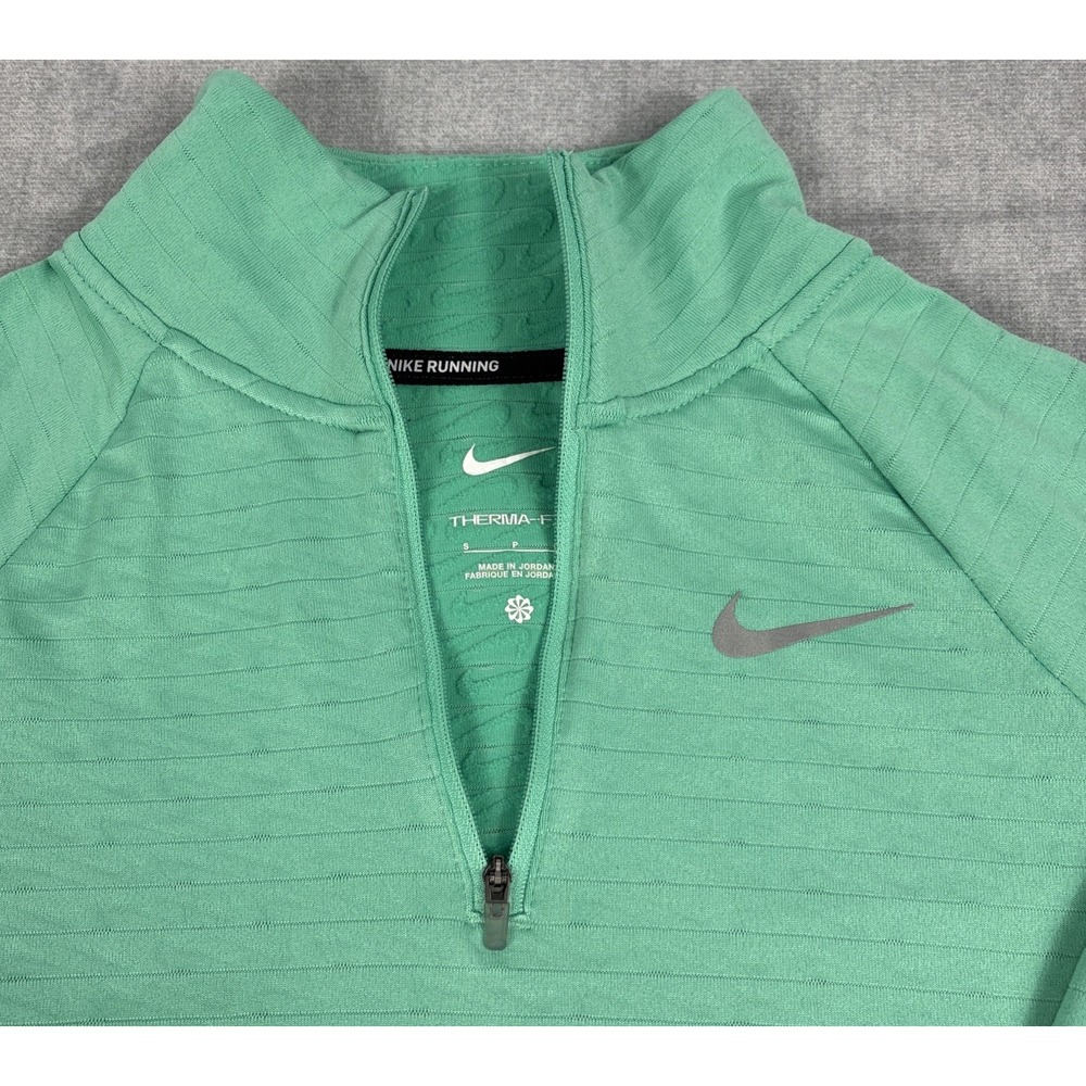Nike Therma-FIT Running Pullover Womens Small Mint Green 1/4 Zip Long Sleeve - Picture 3 of 10